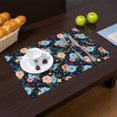 thumbnail image 2 of Placemat, Pioneer Flower Floral Print Pattern Place Mats Table Mat Set Of 2, PVC Washable Placemats for Party Kitchen Dining Decoration, 18x12 Inch, Fade Resistant, 2 of 6