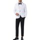 thumbnail image 2 of BLAZER RAYADO INSPIRE CHIC para hombres, chaqueta de traje con patrón de rayas, abrigo deportivo de solapa muesca, 2XL, blanco, 2 of 4