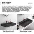 thumbnail image 3 of Serene Valley Rectangular Countertop Single Granite Bathroom Sink, Black, 3 of 8