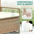 thumbnail image 2 of Dextrus 70 Gallon Outdoor PE Rattan Storage Bench Deck Box With Cushions ,Seat Box for Patio Furniture - Teak, 2 of 7