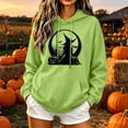 thumbnail image 2 of PNTUTB Fall Winter Women's Halloween Hoodie Drawstring Sweatshirt Long Sleeve Pullover Fashion Print Casual Comfort Trendy Versatile Top with Pocket, 2 of 7