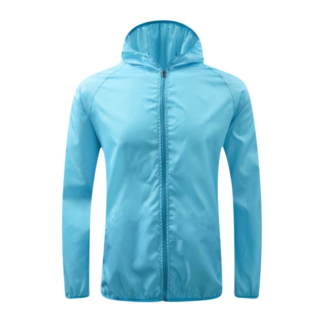 Chaqueta impermeable PRINxy para mujer, impermeable, transpirable, cortavientos, larga, ligera, con capucha, parka impermeable para mujer, chaqueta para exteriores, color azul cielo, talla XXXXL