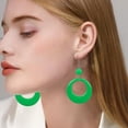 thumbnail image 5 of 6 Pairs 80s Neon Earrings for Women Circular Oval Earrings Retro Dangle Earring Neon Fluorescent Hoop Earrings Simple Resin Geometric Hollow Earrings Jewelry Costume Party 6 Colors DIY, 5 of 7