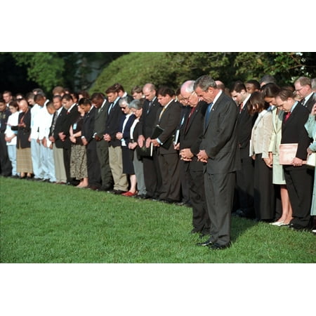 South Lawn Moment Of Silence Led By President George W Bush And Vp Dick Cheney