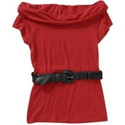 Susie Rose Juniors' Plus Short Sleeve Marilyn Top w/Belt