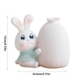 thumbnail image 3 of Easter Bunny Figurine, Resin Vase For Dried Flowers, Adorable Bunny-Shaped Home Decor With Sweater, Tabletop And Holiday Decoration, 3 of 7