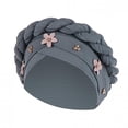 thumbnail image 4 of Women Floral Braid India Hat Muslim Ruffle Cancer Chemo Beanie Turban Wrap Cap, 4 of 9