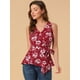 thumbnail image 2 of INSPIRE CHIC Top peplum envolvente con dobladillo asimétrico en la cintura con cuello en V sin mangas para mujerBorgo?a Blanco S, 2 of 6