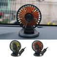 thumbnail image 1 of Ventilador de coche de 12V - Ventilador universal de 5W para camión/furgoneta con giro de 360° y 3 velocidades, ventilador de refrigeración ABS de bajo ruido para interior del vehículo, 1 of 6