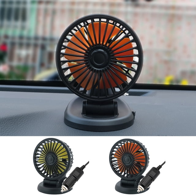 Ventilador de coche de 12V - Ventilador universal de 5W para camión/furgoneta con giro de 360° y 3 velocidades, ventilador de refrigeración ABS de bajo ruido para interior del vehículo