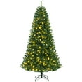 thumbnail image 1 of Patiojoy 7ft Pre-lit Christmas Tree, Artificial Hinged Xmas Tree w/ 500 Remote-controlled Color-changing LED Lights & 1181 Tips, 1 of 10