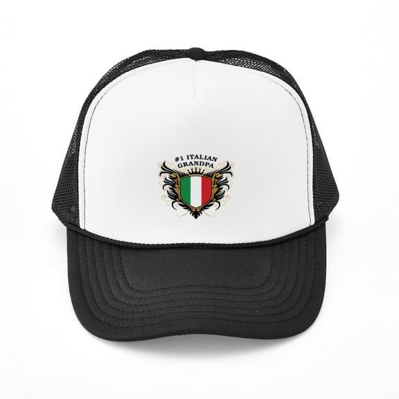 CafePress - Number One Italian Grandpa - Adjustable Unisex Printed Trucker Hat with Mesh Back