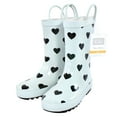 thumbnail image 2 of Hudson Baby Girls Rain Boots, Mint Black Heart, 6 Toddler, 2 of 4