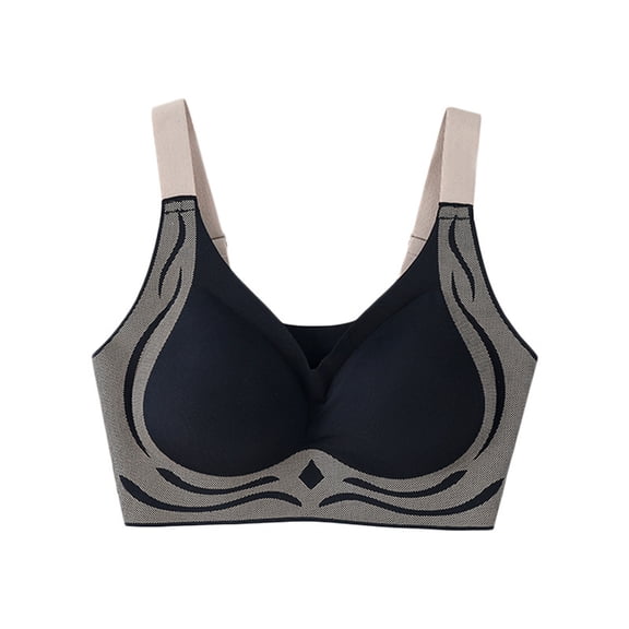 Powerful Push up Seamless Bras for Women, Wireless Full Cup Support Lingerie, No Underwire Everyday Bras