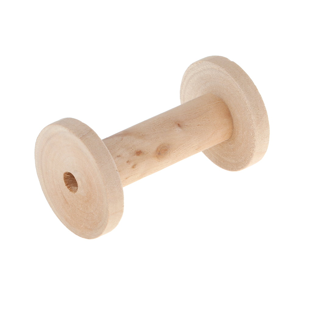Wooden Spool for Thread String Rolling Wire Bobbin Sewing Tools 5x8.5cm 