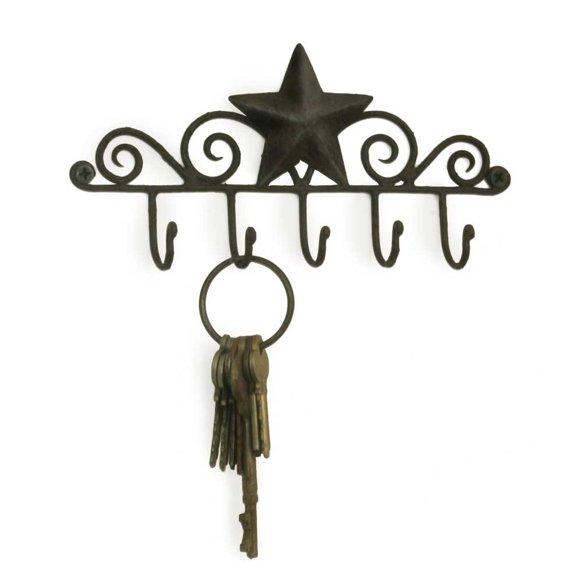1 X Key Rack Holder Star Wall Organizer Black