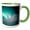 Green/White, variant on 3drose, Aurora Borealis, Northern Lights, Talkeetna, Alaska - Us02 Ksc0053 - Kevin Schafer, 15oz Mug