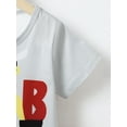 thumbnail image 6 of 3T Toddler Baby Boys Clothes Baby Boys T-shirts 3-4T Boys Short Sleeve Letter Print Round Neckline Summer T-shirts Gray, 6 of 7