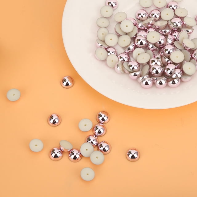 Sonew 100pcs Semi-circular Pearl Beads Rivets Kit for Clothes Bags DIY Decoration Accessories,Pearl Rivet,Clothes Rivet