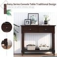 thumbnail image 5 of Tcbosik 35.43-Inch Entryway Console Table with 2 Drawers and Storage Shelf, Traditional Wood Accent Sofa Table for Front Hall, Hallway, Living Room, Espresso, 5 of 9