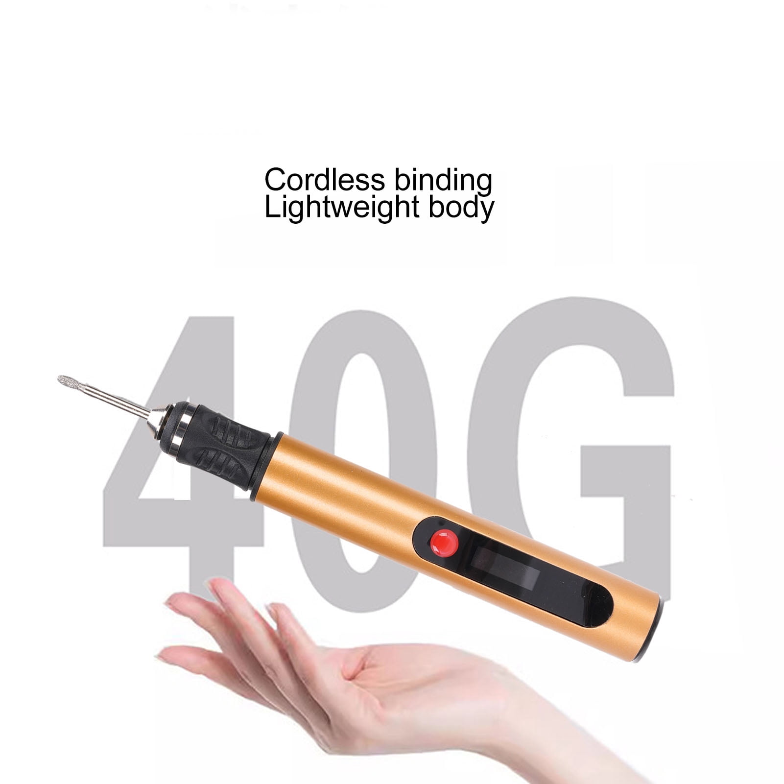Nieyigj Professional Electric Nail Drill Machine Multifunctional Rechargeable Portable Engraving Pen for Manicure Pedicure Home Salon Use, 30000 RPM, Yellow