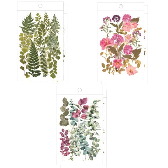 CCOCC Gold Foil Holographic Sticker Set (72 pieces,3 themes) - Resin Transparent Waterproof Sticker,Vintage Daily Planner Sticker