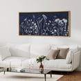 thumbnail image 3 of IDEA4WALL Extra Large Framed Canvas Print Wall Art Duotone Navy & White Vintage Floral Fine Art Retro Wildflowers Pattern Wall Decorative Oversized Artwork Relax/Calm for Room Decor - 60"x30", 3 of 5