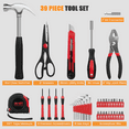 thumbnail image 6 of Cshidworld 39 Piece Tool Sets All Purpose Household Tool Kit, Home Tool Set Case with Toolbox Great for Girls Ladies and Women, Household Hand Kit for Home Garage Office College Dormitory, Red, 6 of 8
