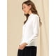 thumbnail image 4 of Allegra K Blusas Con Botones Y Cuello En Punta De Manga Larga Puntos suizos Office Para Mujer Blanco L, 4 of 6
