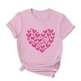 thumbnail image 4 of Kayannuo Love Heart Printed Womens T Shirts Valentine's Day Womens Graphic Tees Women's Fashion Crewneck Printed Short Sleeve T-shirt Casual Loose Shirt Tops, 4 of 4