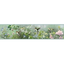Chesapeake Weatherby Mint Ruby Border Prepasted Non Woven Blend Wallpaper, 6-in by 15-ft, 7.5 sq. ft.