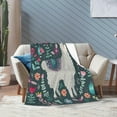 thumbnail image 4 of Alpaca Botanical Throw Blanket Cozy Plush Boho Bohemia Llama Flannel Fleece Ultra Soft Blankets Lightweight Fuzzy Party Blanket Gifts for Adult Bed Couch Sofa Kids 50"x40", 4 of 6
