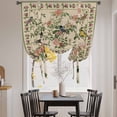 thumbnail image 3 of Beige Spring Floral Balloon Curtains 63 Inch Length for Living Room/Bedroom, Elegant Pastoral Flowers Birds Watercolor Rod Pocket Privacy Door Curtains Decorative Tie Up Shade for Window 52"x63", 3 of 8