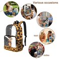 thumbnail image 5 of ZIATUBLES Clear Backpack Heavy Duty 17 Inch, Cartoon Giraffe Spot Print Fabric & PVC Transparent Bookbag With Front & Side Pockets, Sturdy See Through Backpack for School Security, 5 of 7