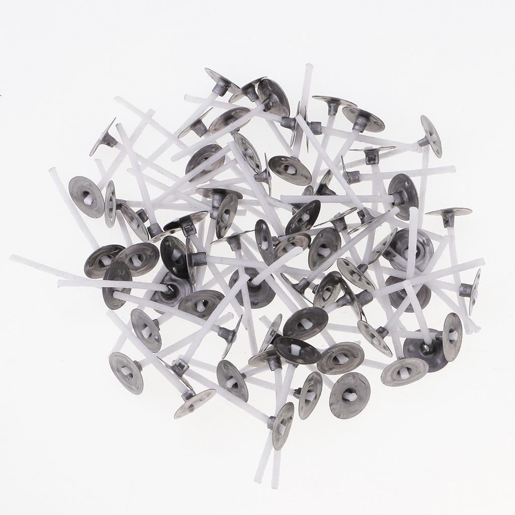 100 Pieces Straight Flange Empty Aluminum Case Tealight Cups Containers + 100PCS CANDLE WICKS WITH Sustainers DIY Tea Light Candle Making Tool s