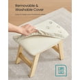 thumbnail image 5 of SONGMICS Foot Stool Ottoman, Padded Foot Rest Under Desk with Solid Wood Frame, Removable Cover, Summer Sand and Natural Beige, 5 of 5