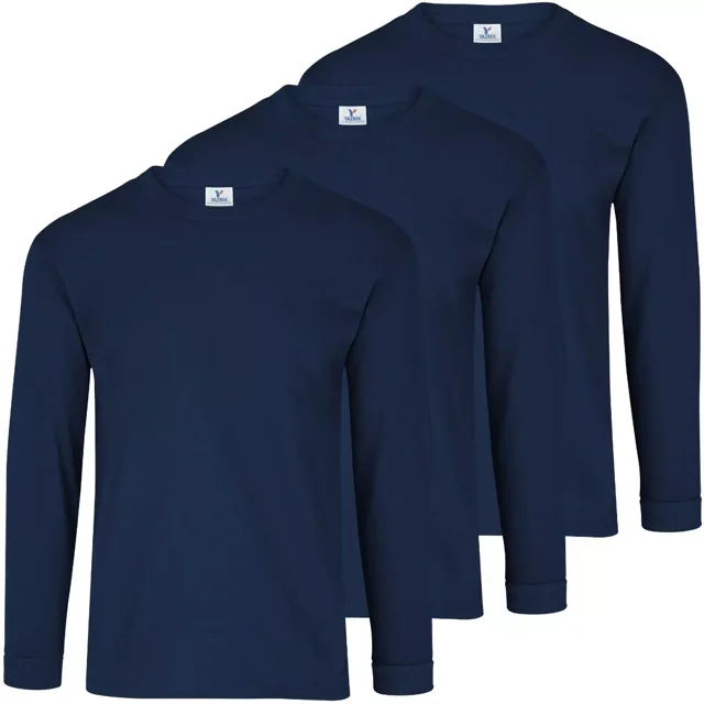 Paquete 3 Playeras Manga Larga Para Hombre Algodón
