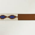 thumbnail image 3 of BE BAR H EQUINE Western Genuine Leather Men And Women Brown Belt Embroidered White & Blue, 3 of 4