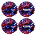thumbnail image 1 of Pompones metálicos de Uxcell para animación, con anillos de mango, ideales para deportes de equipo y baile, en rojo y azul, 1 of 1