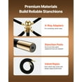thumbnail image 4 of VEVOR Stanchion Post, 4 Pcs Crowd Control Barrier Set with 2 Black Velvet Ropes, Heavy Duty Stainless Steel Stanchion Post Queue with Hollow Base for Theater, Party, Wedding, Exhibition, Event (Black), 4 of 9