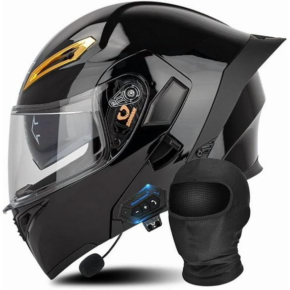 Bluetooth Modular Motorcycle Helmet DOT/ECE Approved Full Face Flip Up Anti-Fog Dual Visor Built-in Speaker Mic for Adult Men Women