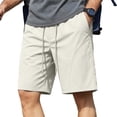 thumbnail image 3 of Men's Casual Sporty Shorts Elastic Waist Polyester, Cargo Workout Joggers, Multi-Pockets Straight Leg, Quick Dry Lightweight Breathable, Gym Running Hiking Daily Wear, Summer, 3 of 9