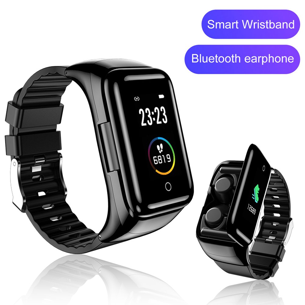 TSV Smart Watch with Bluetooth Earphone, 2in1 TWS Wireless Earbuds