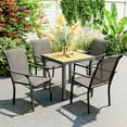 thumbnail image 2 of Outsunny Patio Chairs Set of 4 with Armrest and High Backrest, Brown, 2 of 10