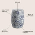 thumbnail image 5 of JONATHAN Y Lotus Blossom 17.5" Chinoiserie Ceramic Drum Garden Stool, Blue/White, 5 of 6