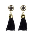 thumbnail image 2 of Pendientes colgantes de imitación con flecos bohemio vintage para mujer jinwen negro aretes bohemios con flecos, 2 of 8