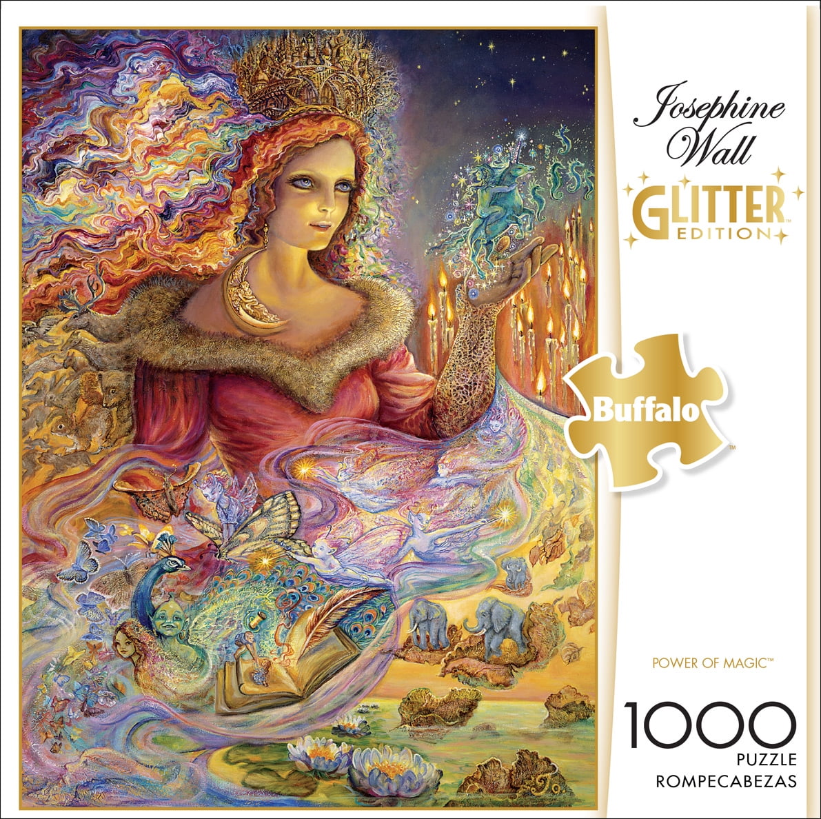 Flights of Fantasy Glitter Edition 1000 Piece Puzzle Spring Queen Buffalo Jigsaw 