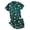Dark Green, variant on Women's Casual Printed Pyjama Set Short Sleeve Button Down Top with Comfortable Shorts for Sleepwear and Home Wear