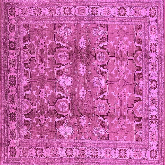 Ahgly Company Indoor Square Oriental Purple Traditional Area Rugs, 5' Square