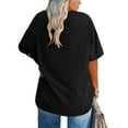 Ptaesos Women's Plus Size V Neck T Shirts Summer Half Sleeve Oversized